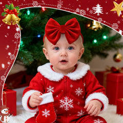 HairChrysm velvet baby bow white clean classic newborn look