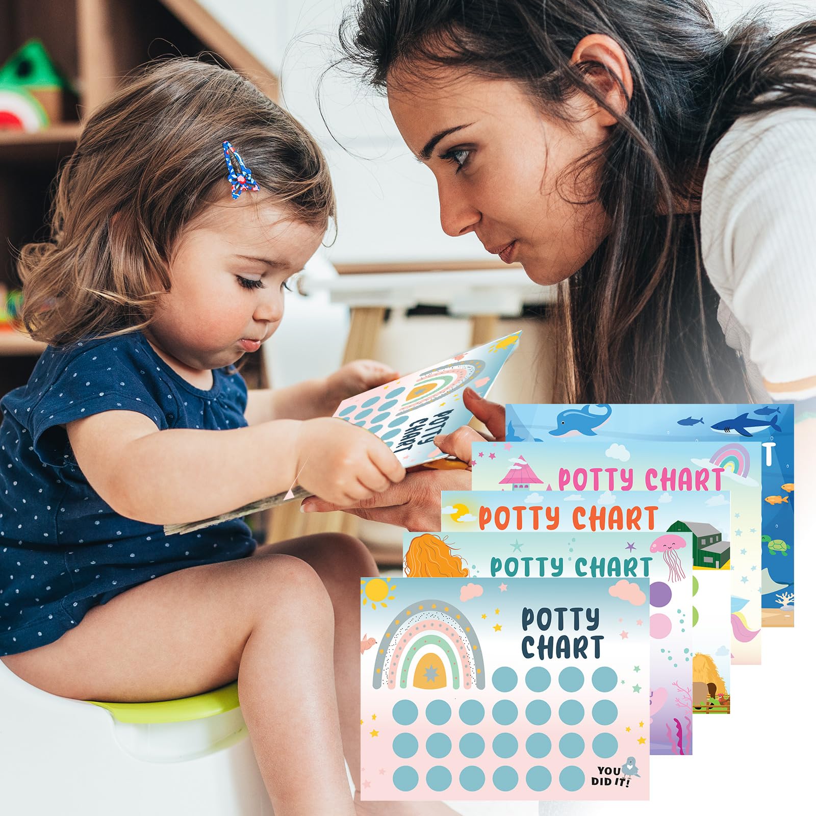 HAJOROM potty chart farm poster adds playful theme to motivate steps in potty routines
