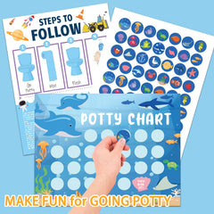 HAJOROM potty chart mermaid poster encourages consistency with colorful rewards