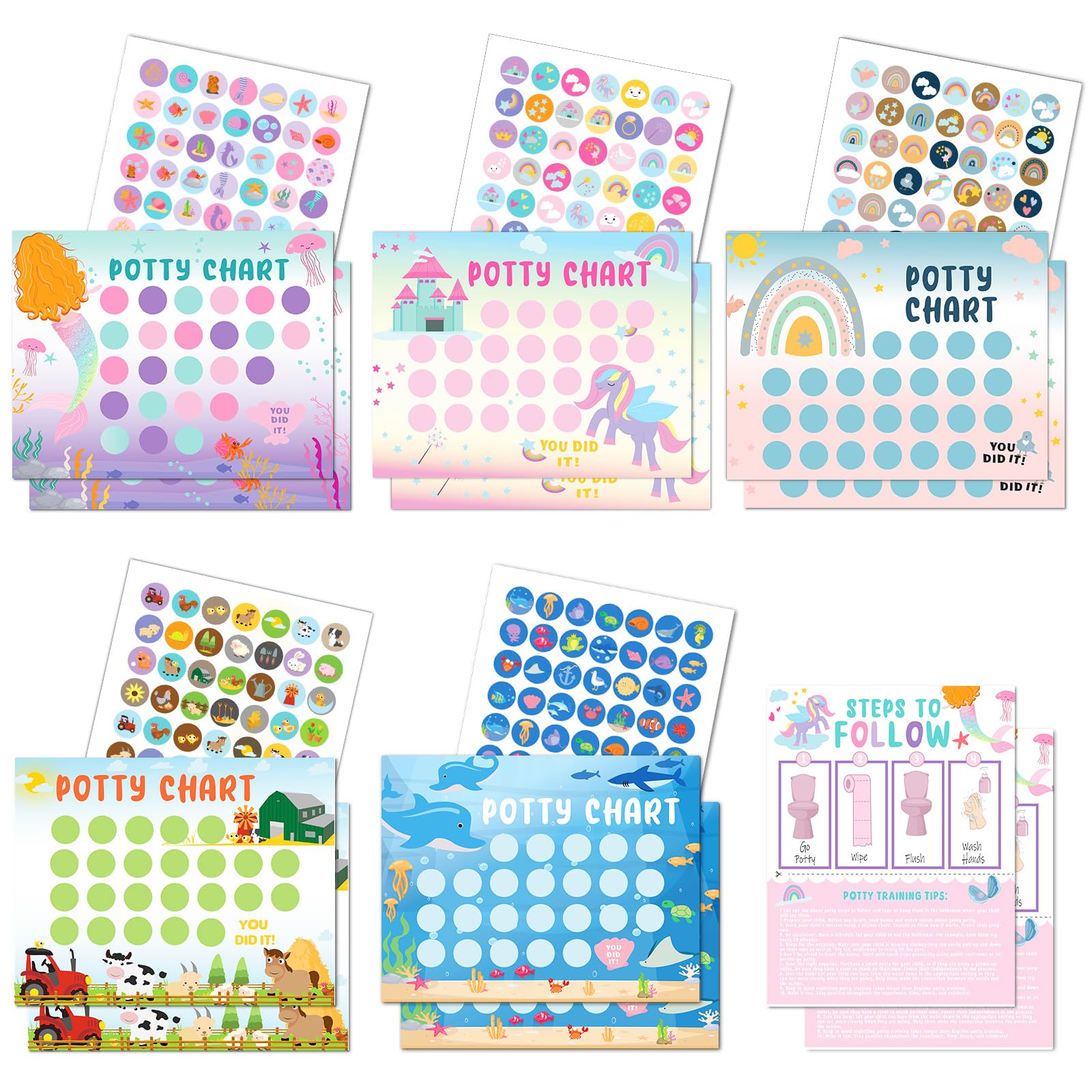 HAJOROM potty chart unicorn poster motivates toddlers during potty training