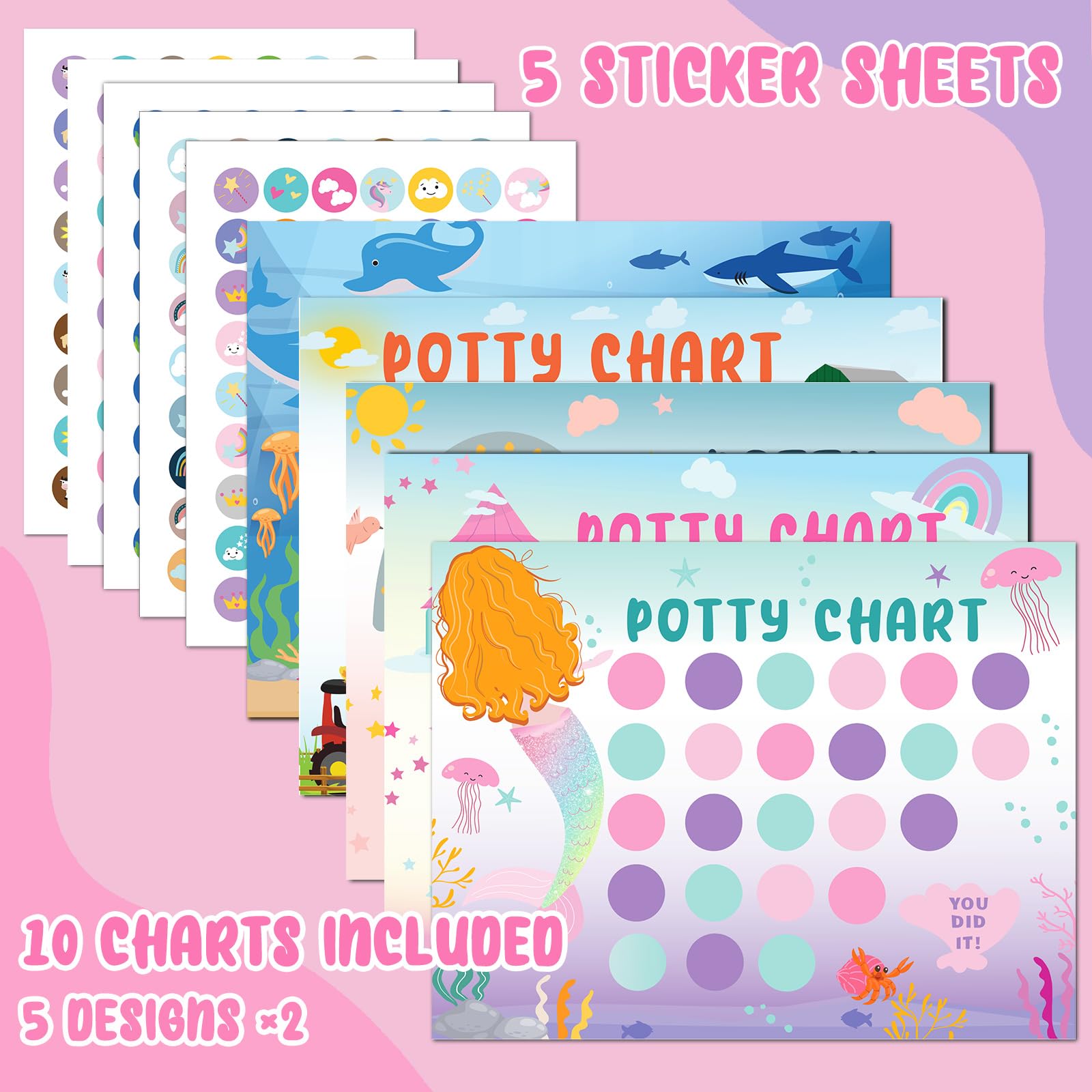 HAJOROM potty chart unicorn poster variant boosts engagement with cheerful scenes