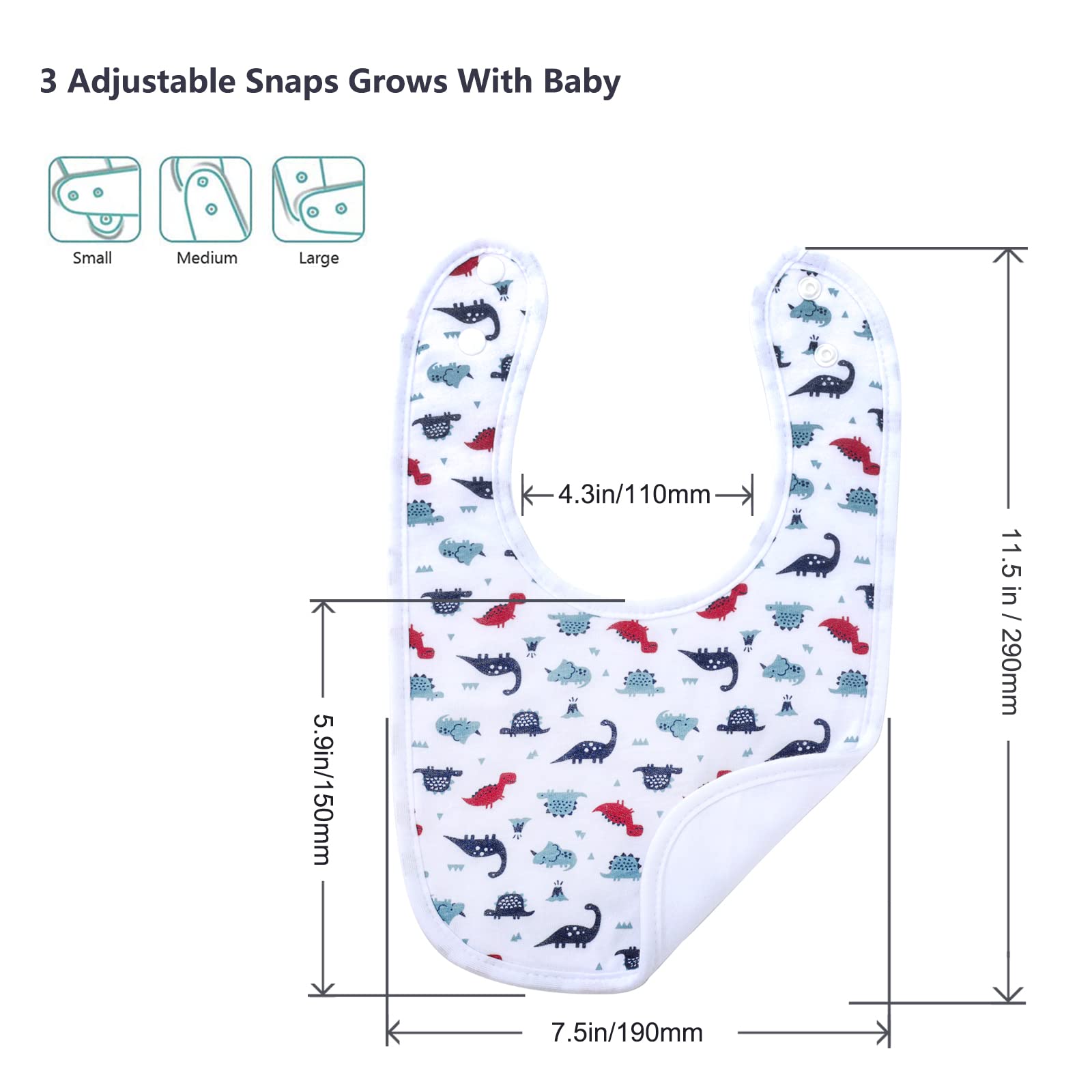 Hakochia baby bib adjustable buckles ensure secure fit for growing babies.