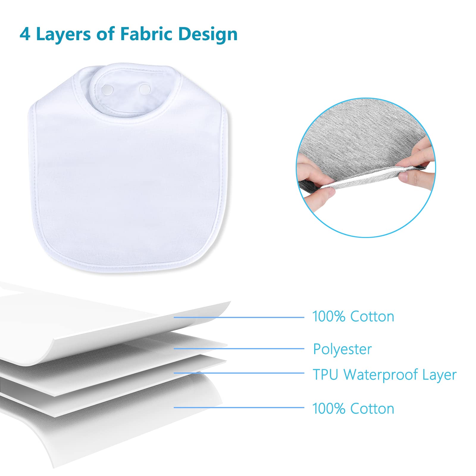 Hakochia bibs in neutral colors for easy outfit coordination