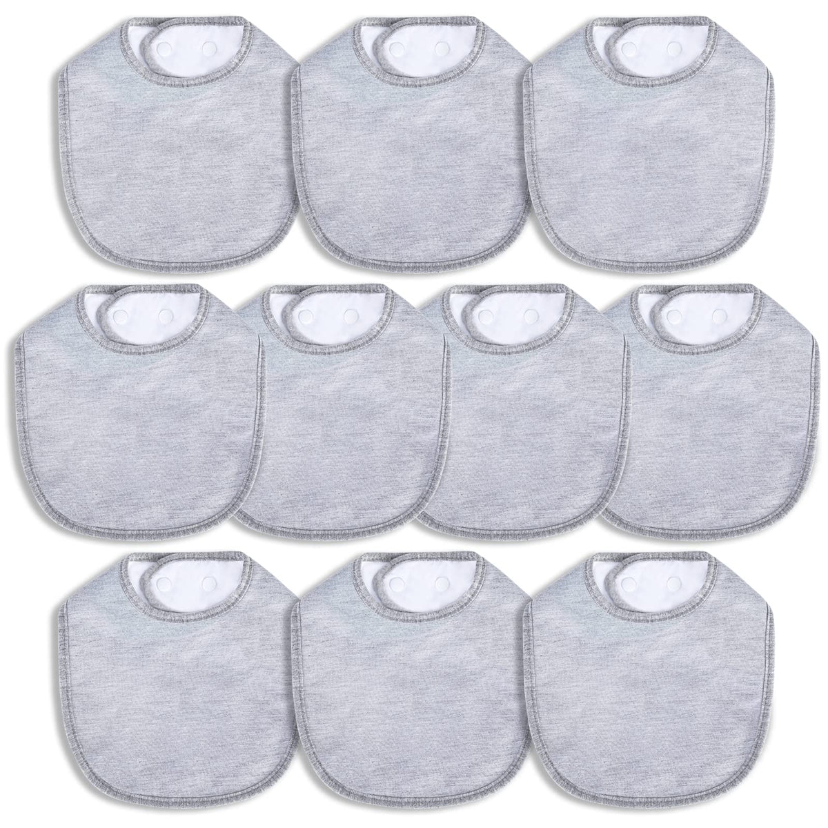 Hakochia bib front view with 4-layer absorbent cotton keeps baby dry during drool.