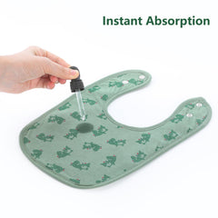 Hakochia baby bib waterproof TPU layer keeps baby clothes dry during meals.