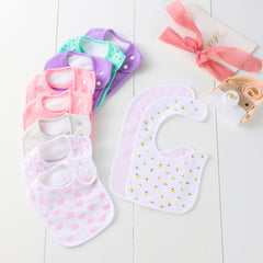 Hakochia ten-pack bandana bibs spread out for outfit coordination