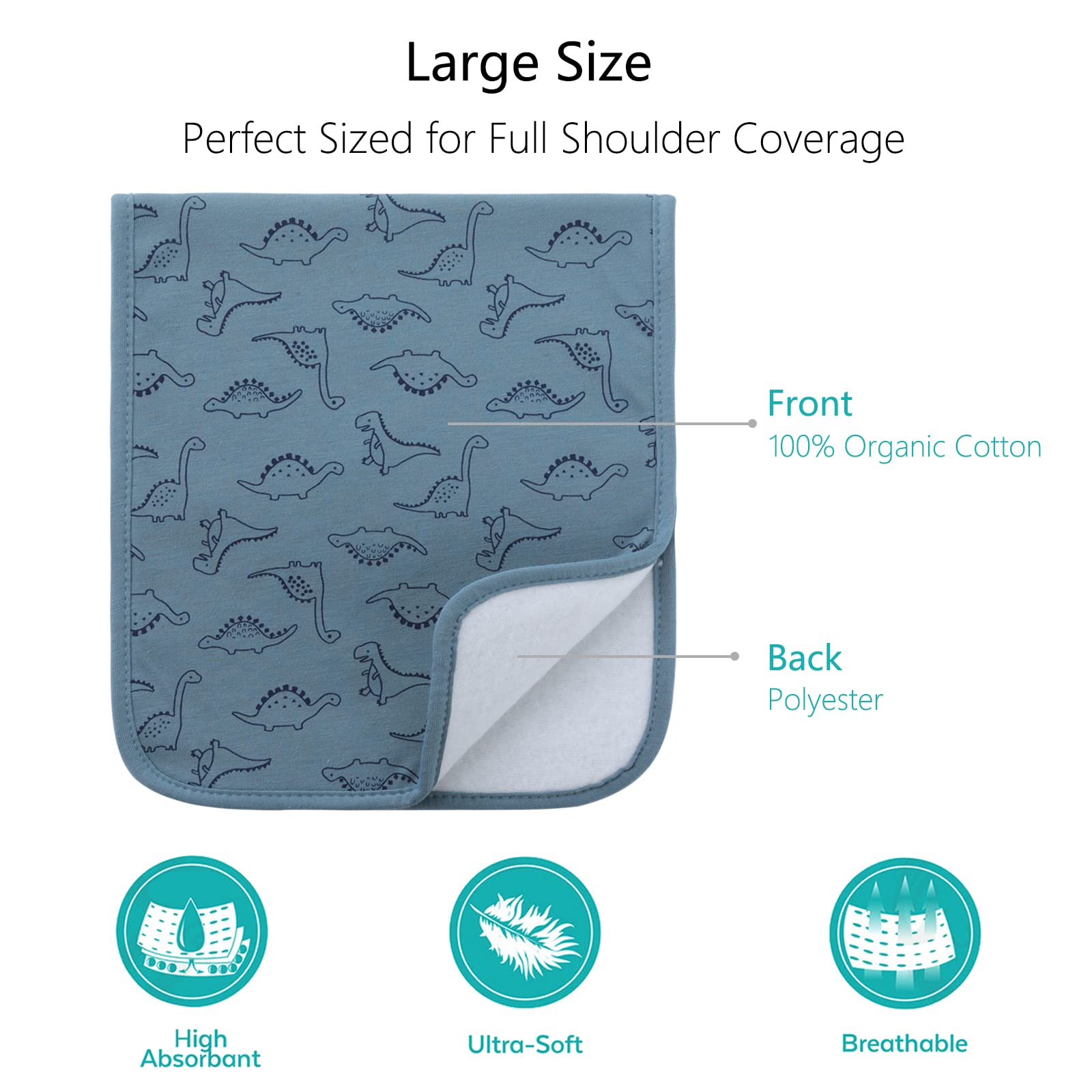 Hakochia large unisex burp cloths in neutral colors provide versatile coverage for newborns.