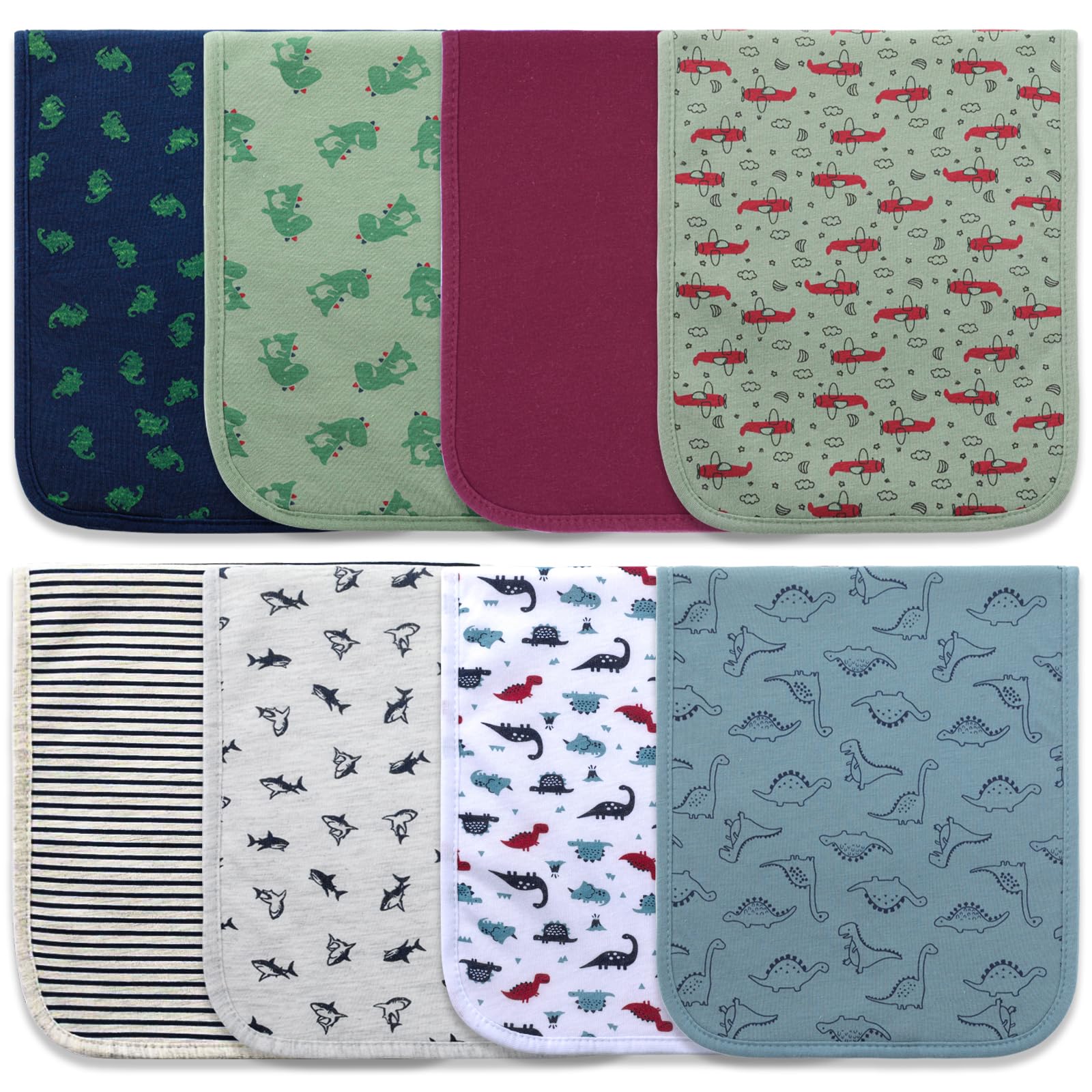 Hakochia burp cloths show soft organic cotton texture for gentle newborn care during feeds.