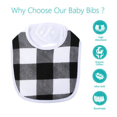 Hakochia four-layer bib close-up with cotton surface and waterproof middle layers