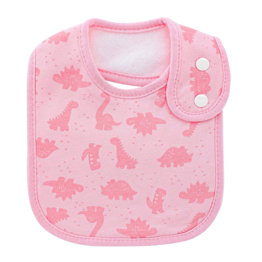 Hakochia bib with side snaps securing fit during teething