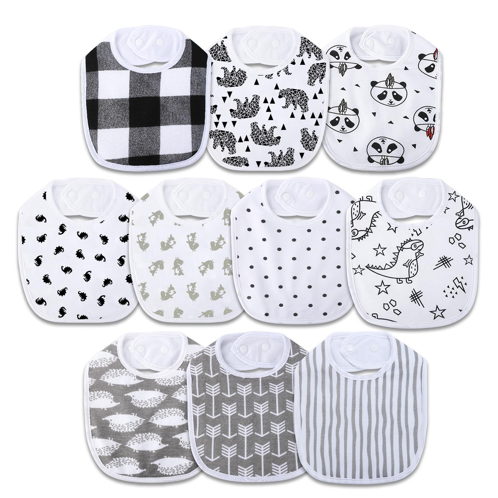 Hakochia waterproof baby bib - front view showing full-coverage design for meals