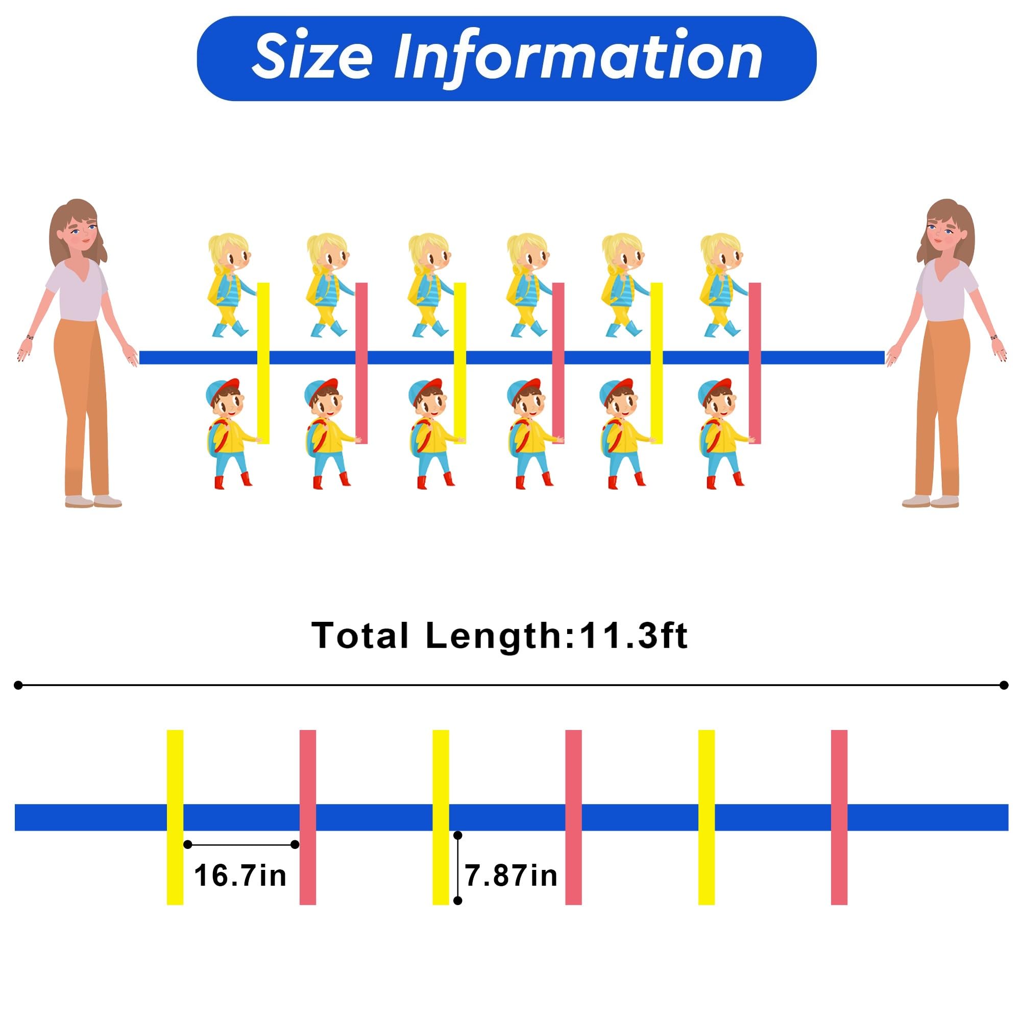 Haktoys walking rope with 2 adult handles for supervision during classroom walks