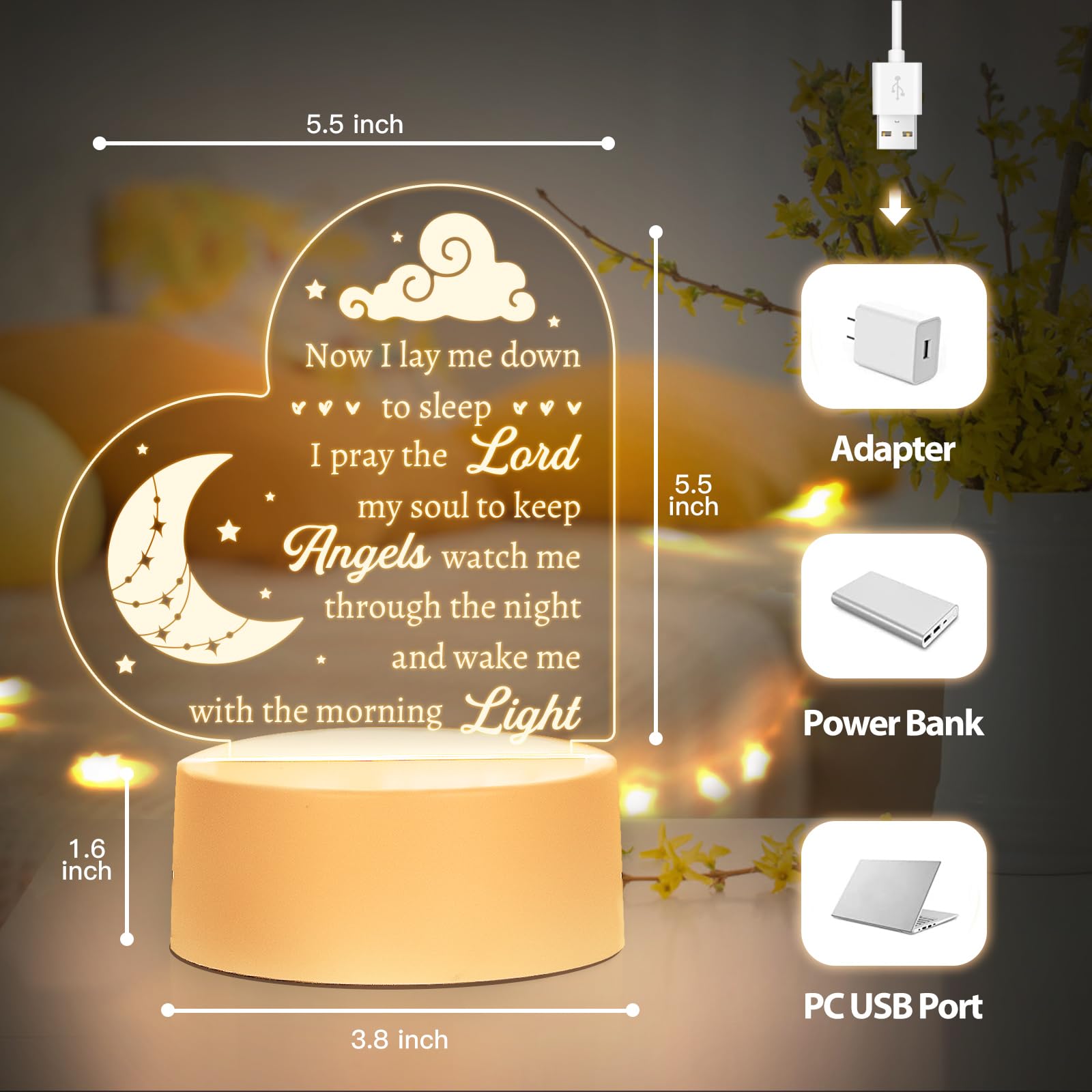 Hakumata nursery decor night light adds warm glow to kid's room