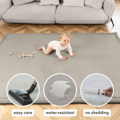 Hakuna Matte memory foam core provides soft support for crawling sessions.