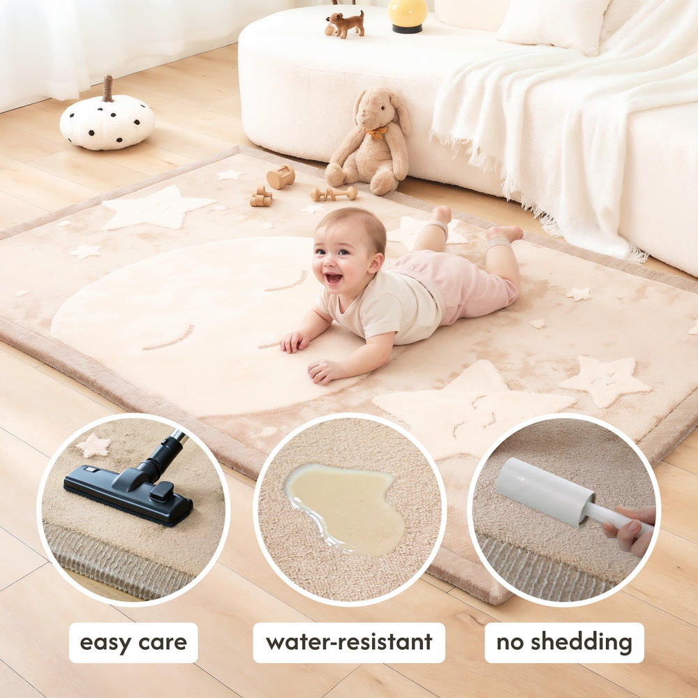 Hakuna Matte non-slip backing keeping floor play stable during crawls