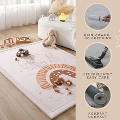 Hakuna Matte rainbow elephant design; modern nursery decor with playful charm.