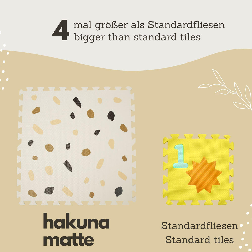 Hakuna Matte 0.47-inch thick foam cushions floor play.