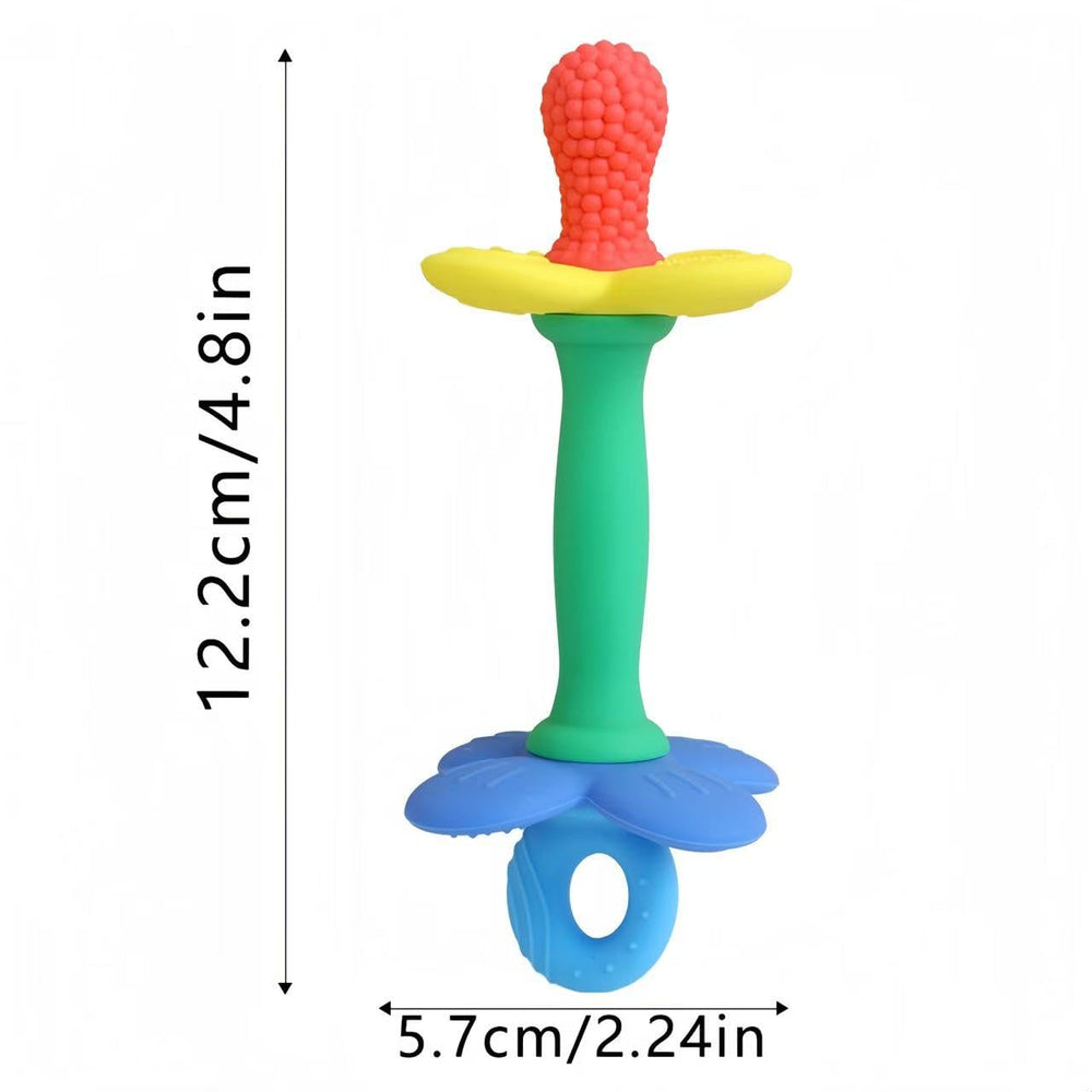 HALAA VAUVA teether-soft-silicone-handle provides comfortable hold for babies.