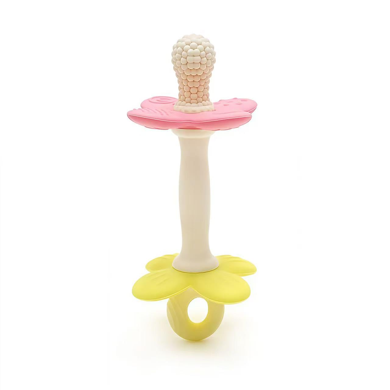 HALAA VAUVA baby teether with flower textures for gentle gum relief.