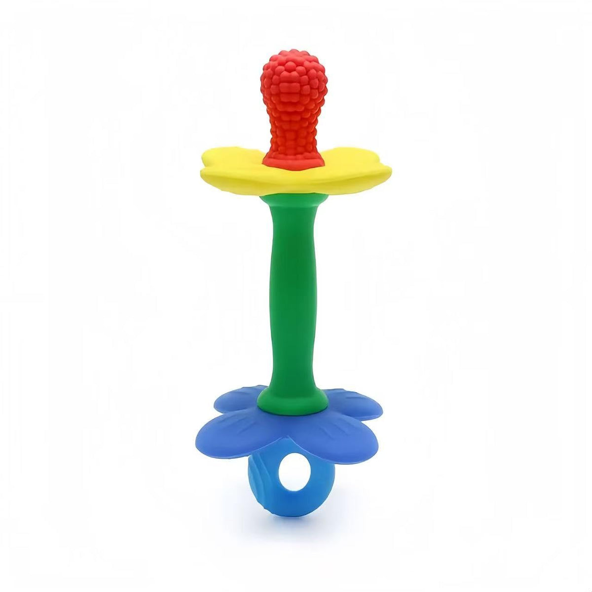 HALAA VAUVA baby teether silicone flower front view promotes easy grip for little hands.