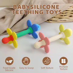 HALAA VAUVA teether-textured-petals helps soothe teething and encourages grasping.
