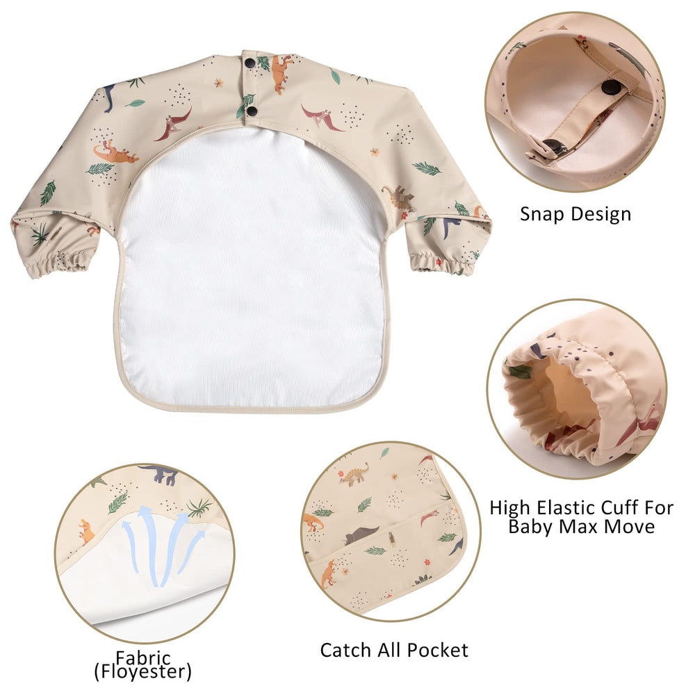 HALAA VAUVA animal-pattern bib adds fun, encouraging meals and crafts.
