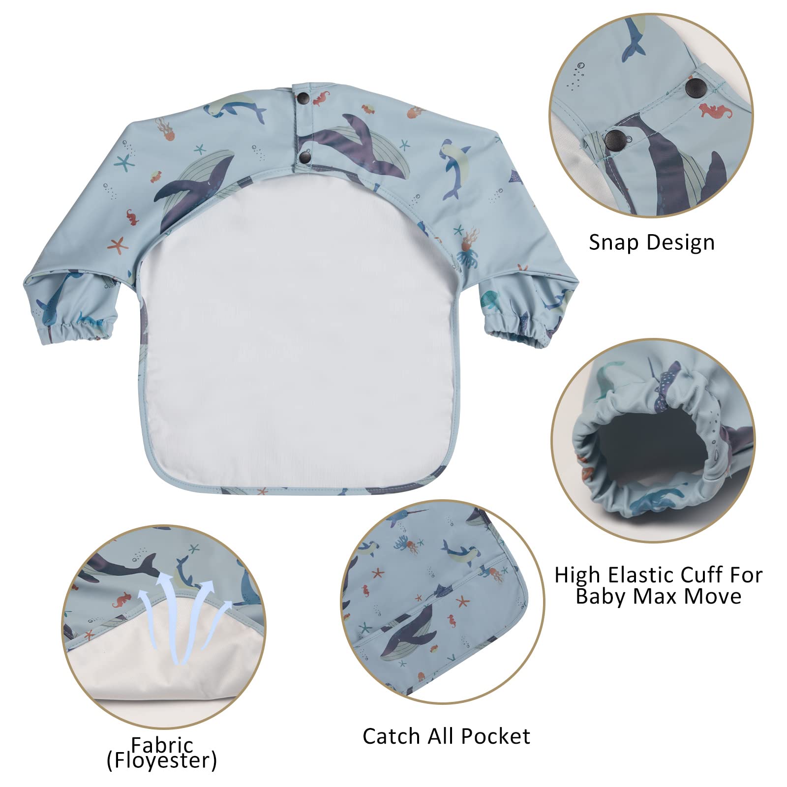 halaa-vauva cute animal pattern bib making mealtime fun for toddlers
