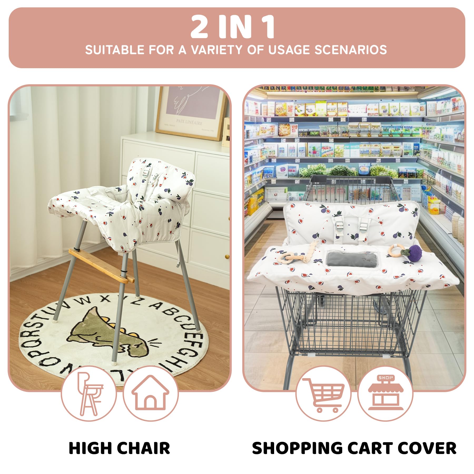 HALAA VAUVA shopping cart cover 360-degree protection against dirty surfaces
