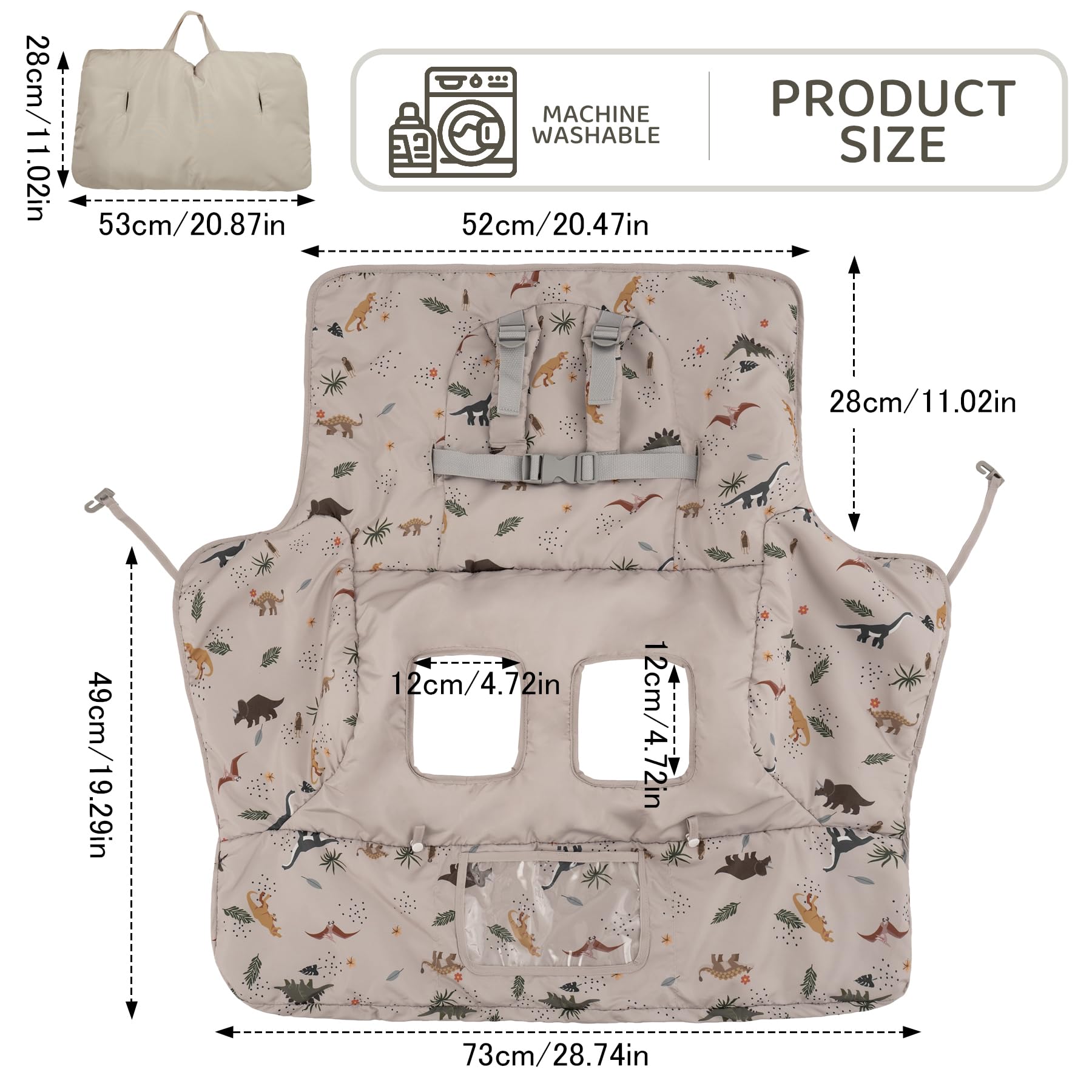 HALAA VAUVA shopping cart cover in use on a cart for baby comfort and cleanliness