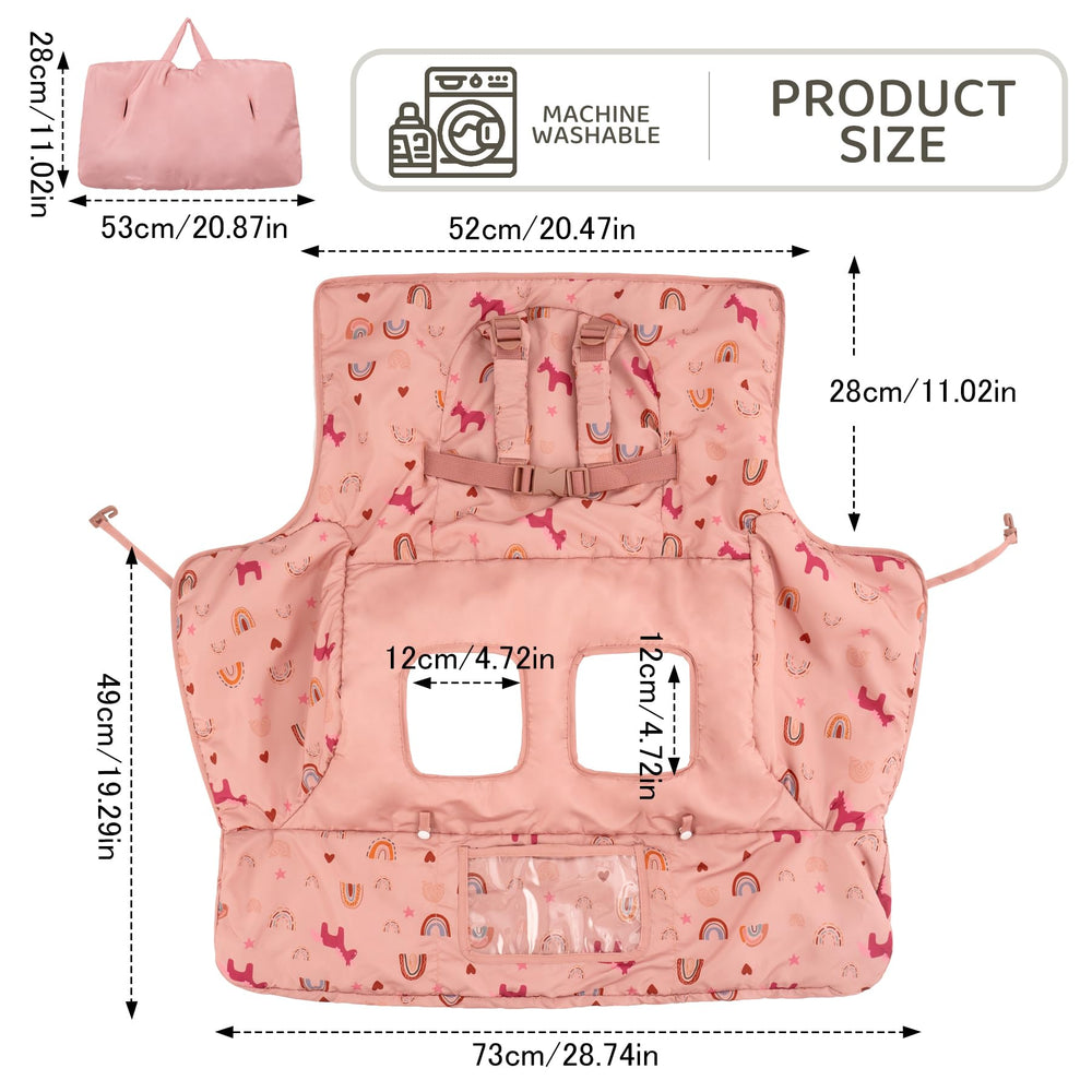 HALAA VAUVA DJ Pink cart cover folded into storage bag for travel
