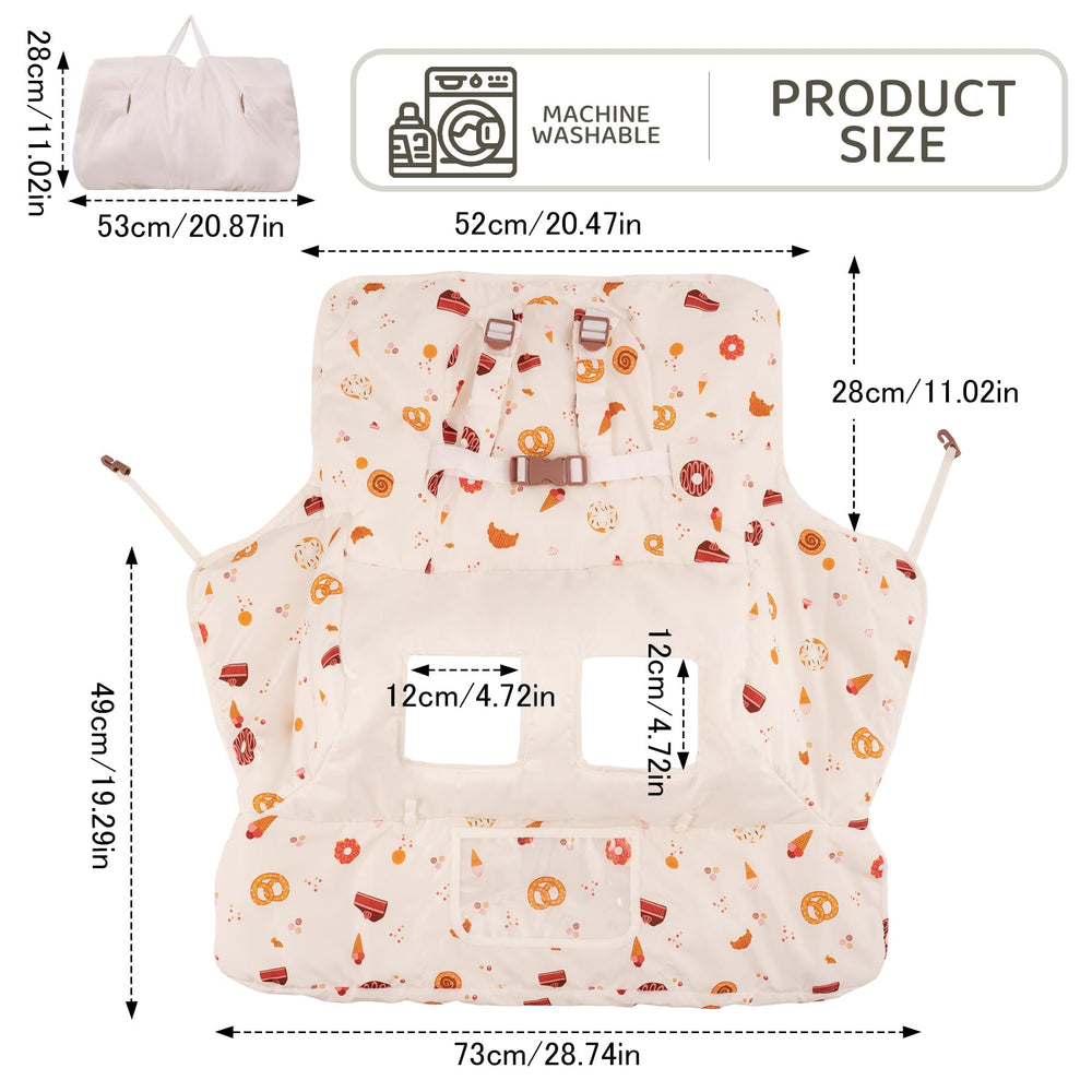 HALAA VAUVA shopping cart cover folded compact for easy storage on the go.
