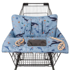 HALAA VAUVA shopping cart cover folded into storage bag for easy outings.