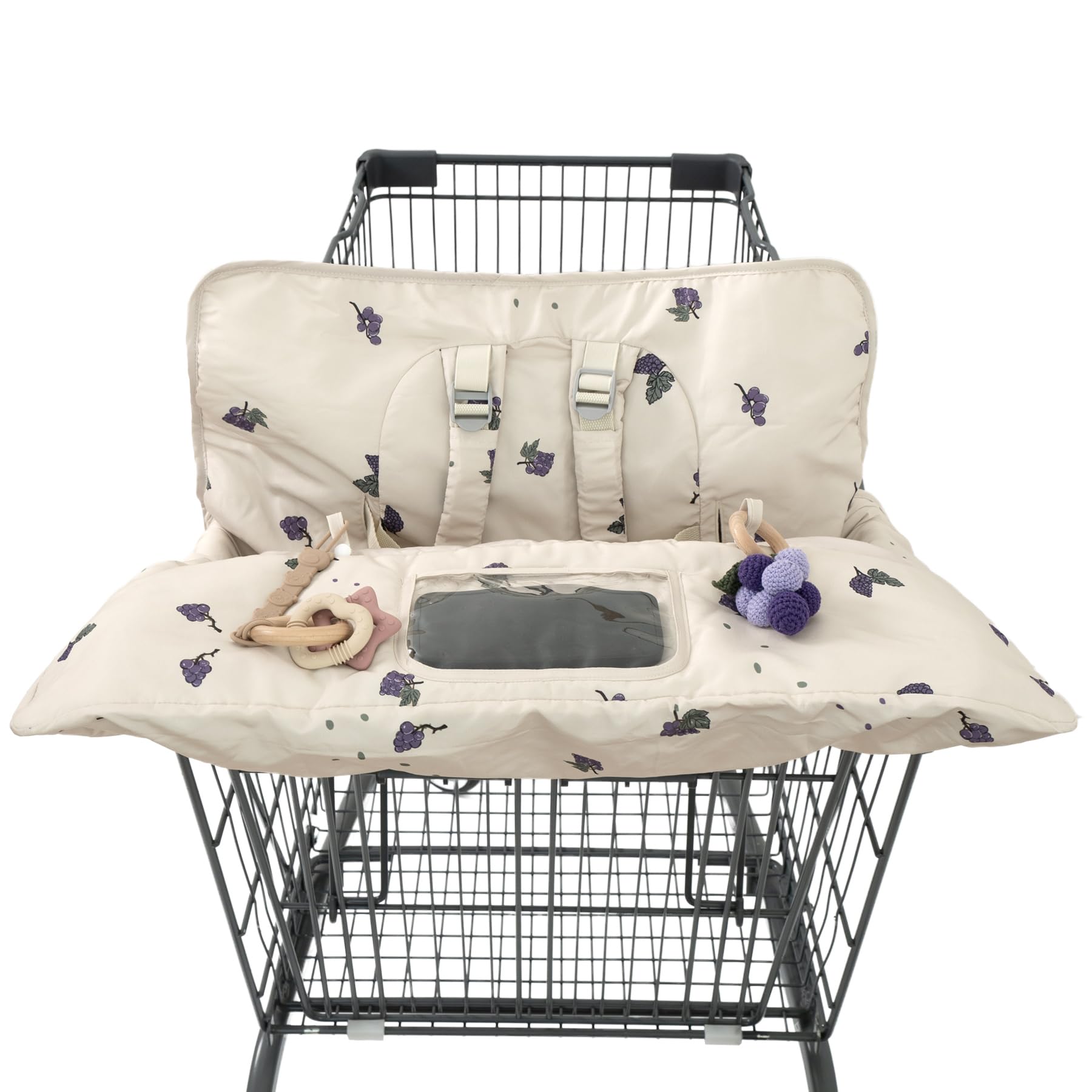 HALAA VAUVA shopping cart cover grape folded for travel-friendly storage