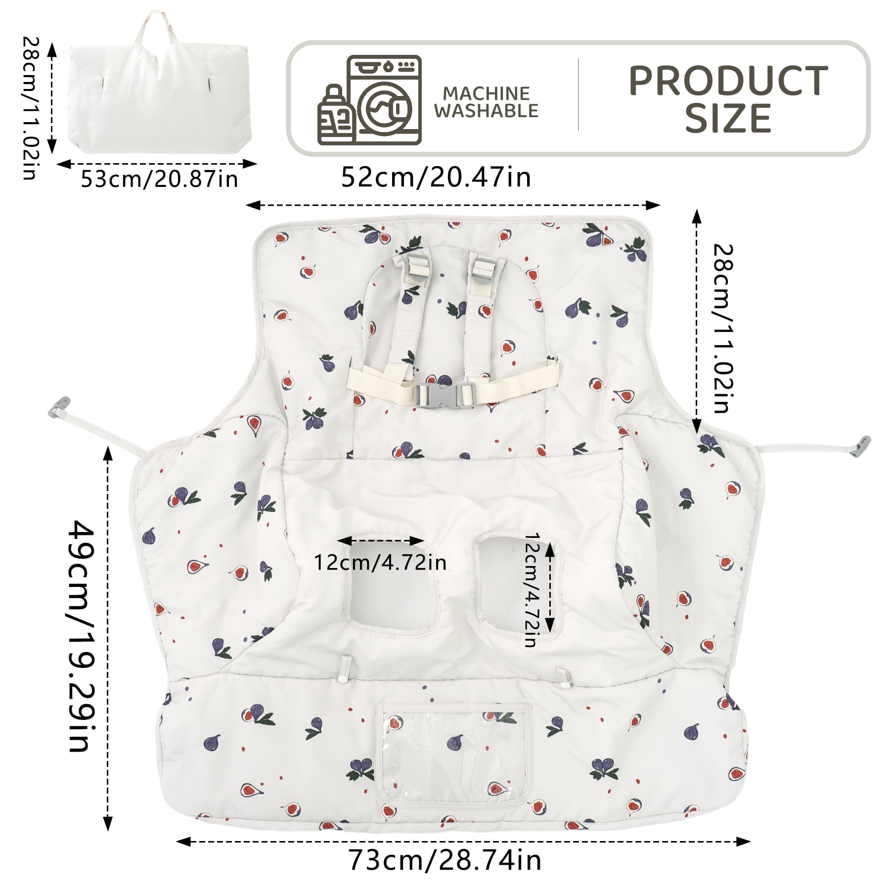 HALAA VAUVA shopping cart cover harness lid protection for secure baby seating