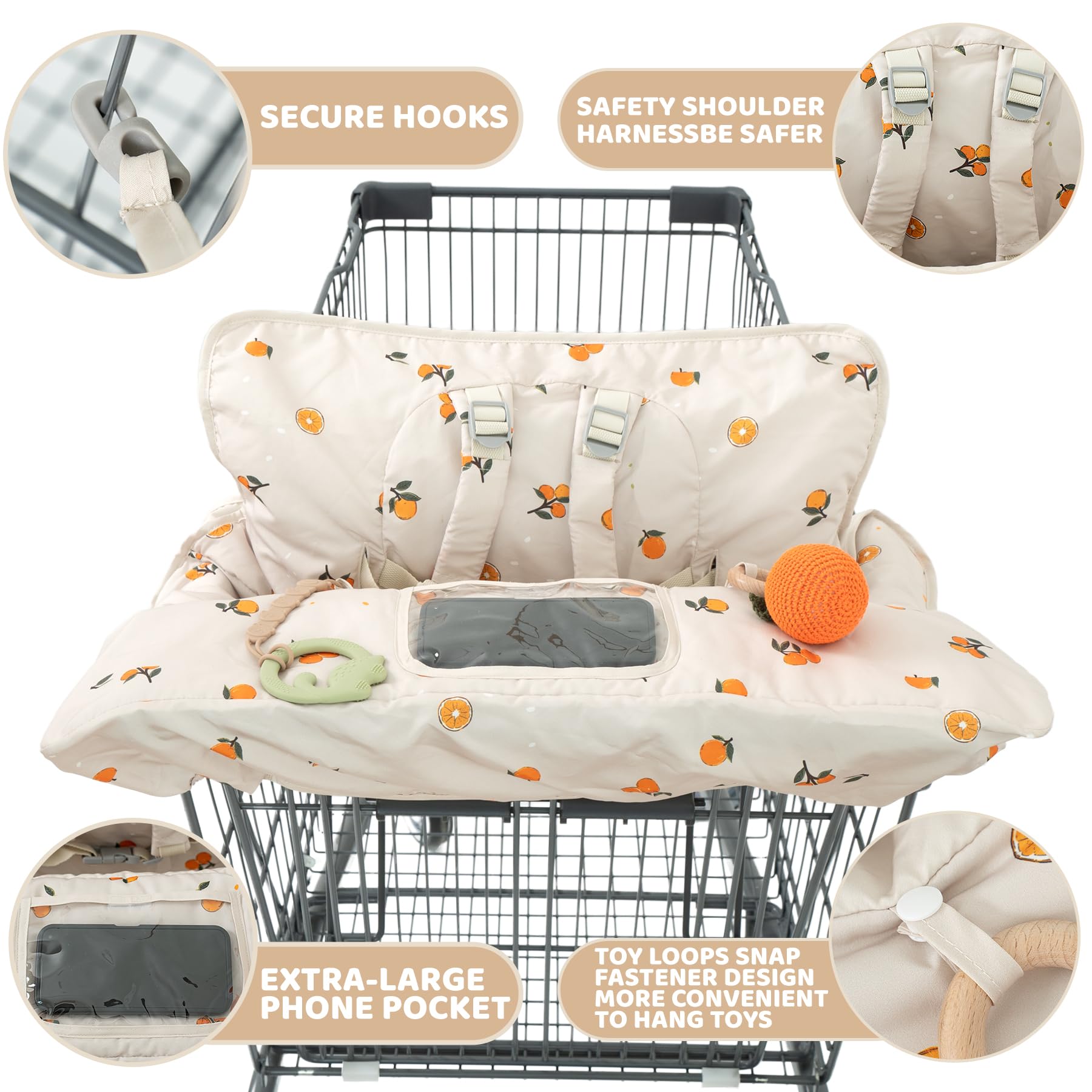 HALAA VAUVA cart cover features a lid harness to keep your little one in place.