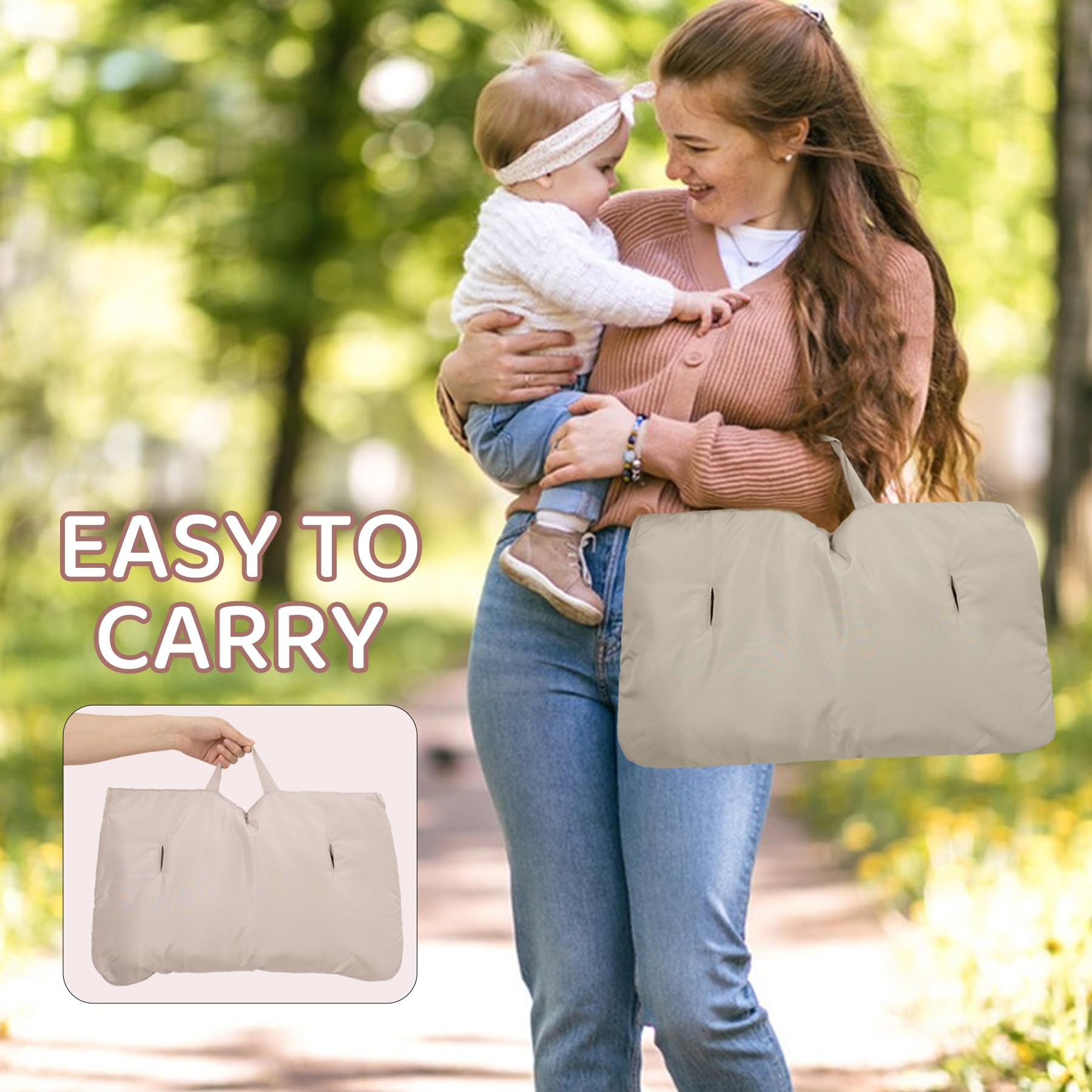 HALAA VAUVA cover includes toy loops and colorful patterns to entertain.
