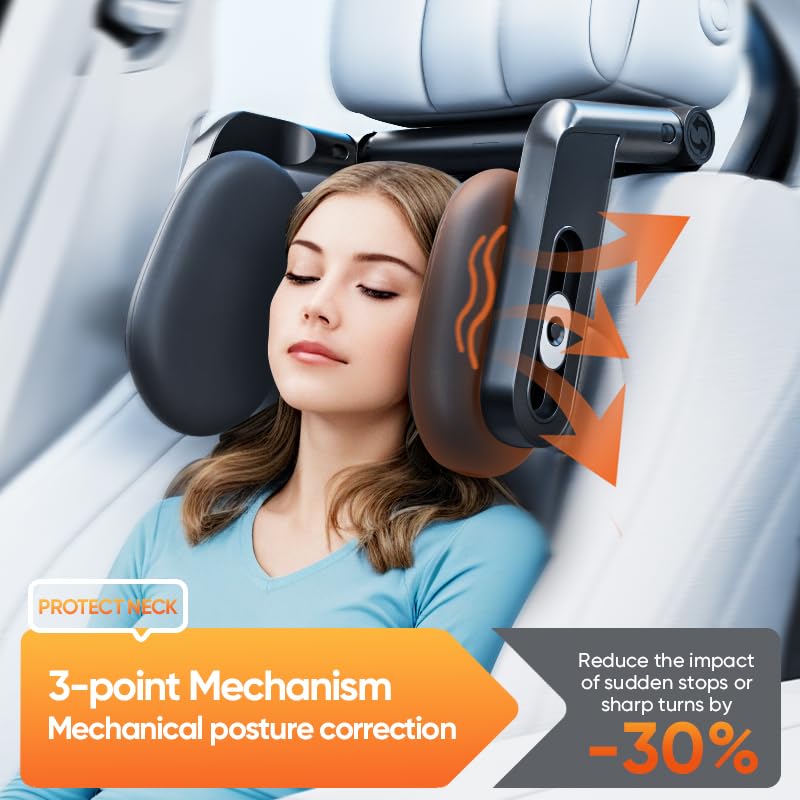 Haliwaii headrest installation in car demonstrates quick tool-free setup.