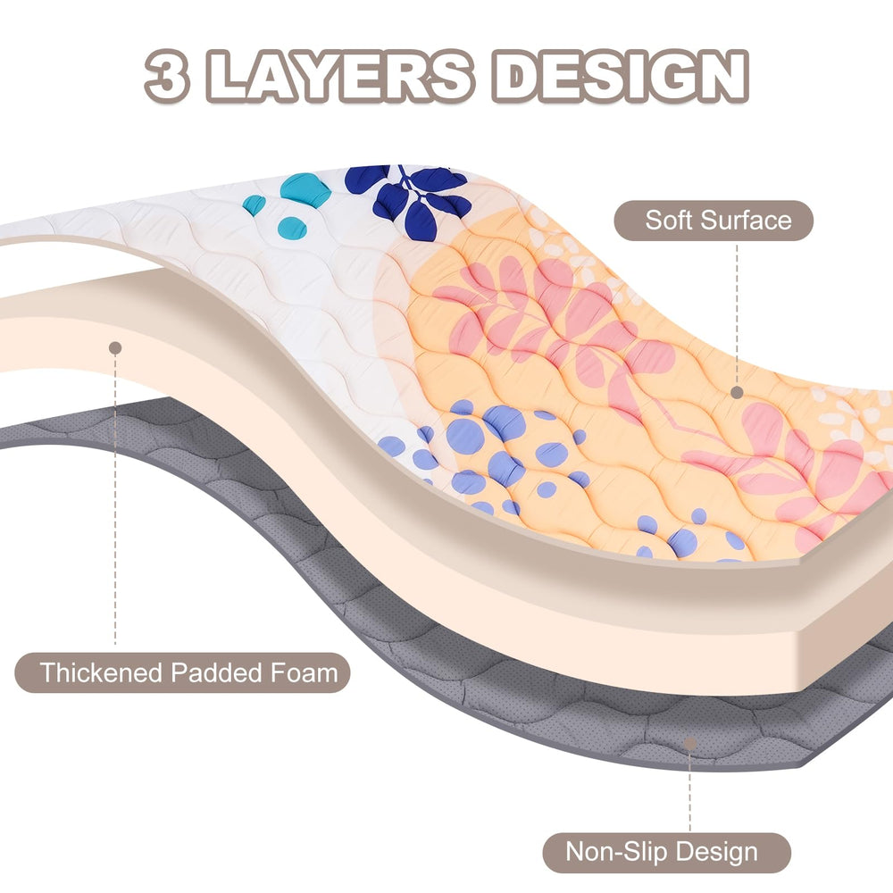 Haleeone play mat surface closeup showing soft padding and skin-friendly fabric.