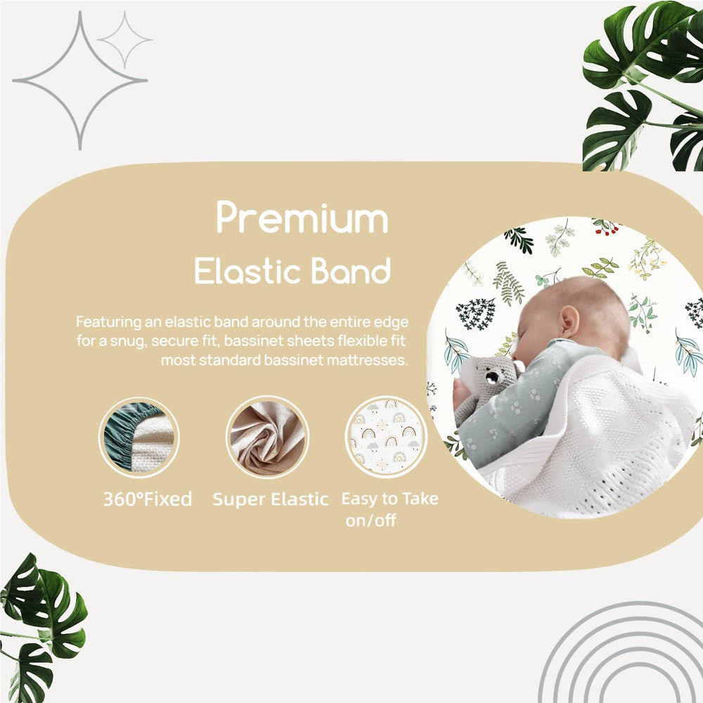 Haleeone bassinet sheet breathable polyester texture for cool sleep