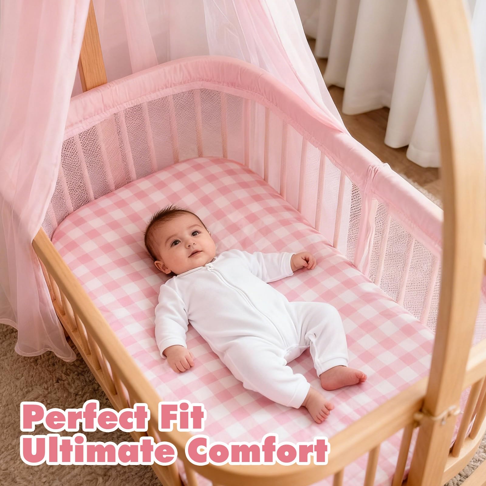 Haleeone bassinet sheets are machine-washable for easy care.