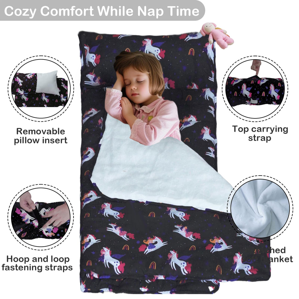 Haleeone Nap Mat soft dot minky blanket for cozy naps