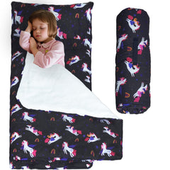 Haleeone Toddler Nap Mat roll-up with carry handle for easy daycare transport