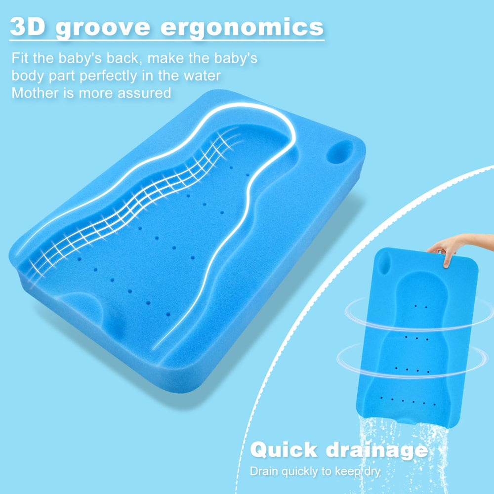 Hallo baby bath sponge blue odor-free cushion enhances bath-time comfort.