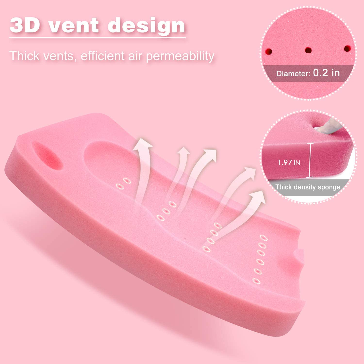 Hallo bath sponge pink soft-foam texture enhances gentle baths.