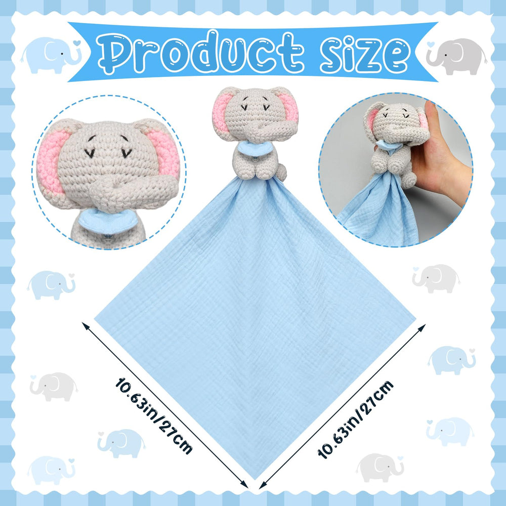 Halloscume Elephant crochet texture close-up highlights tactile surface for teething and exploration.
