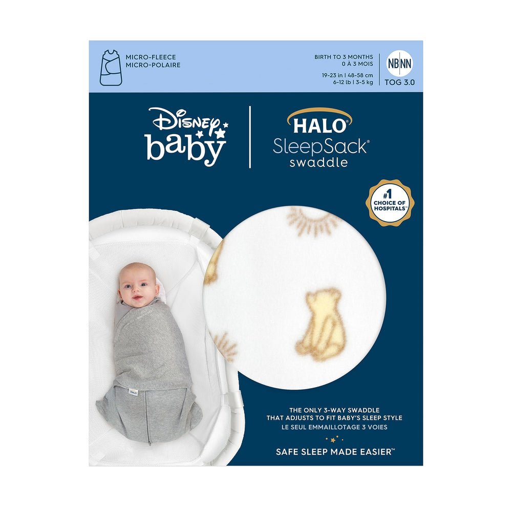 HALO SleepSack Swaddle shows 3-way arms-in hands-to-face versatility
