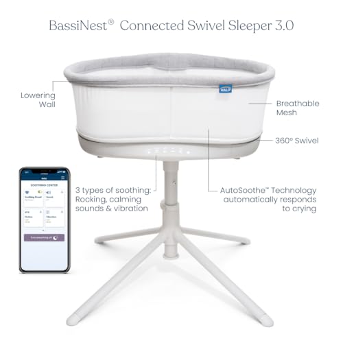 HALO BassiNest auto-soothe technology responds to cries with customizable comfort.