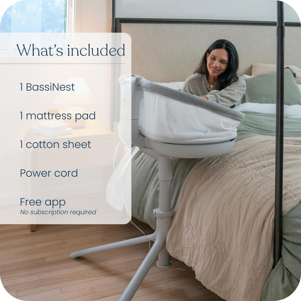 HALO BassiNest breathable mesh walls keep air circulating and baby visible.