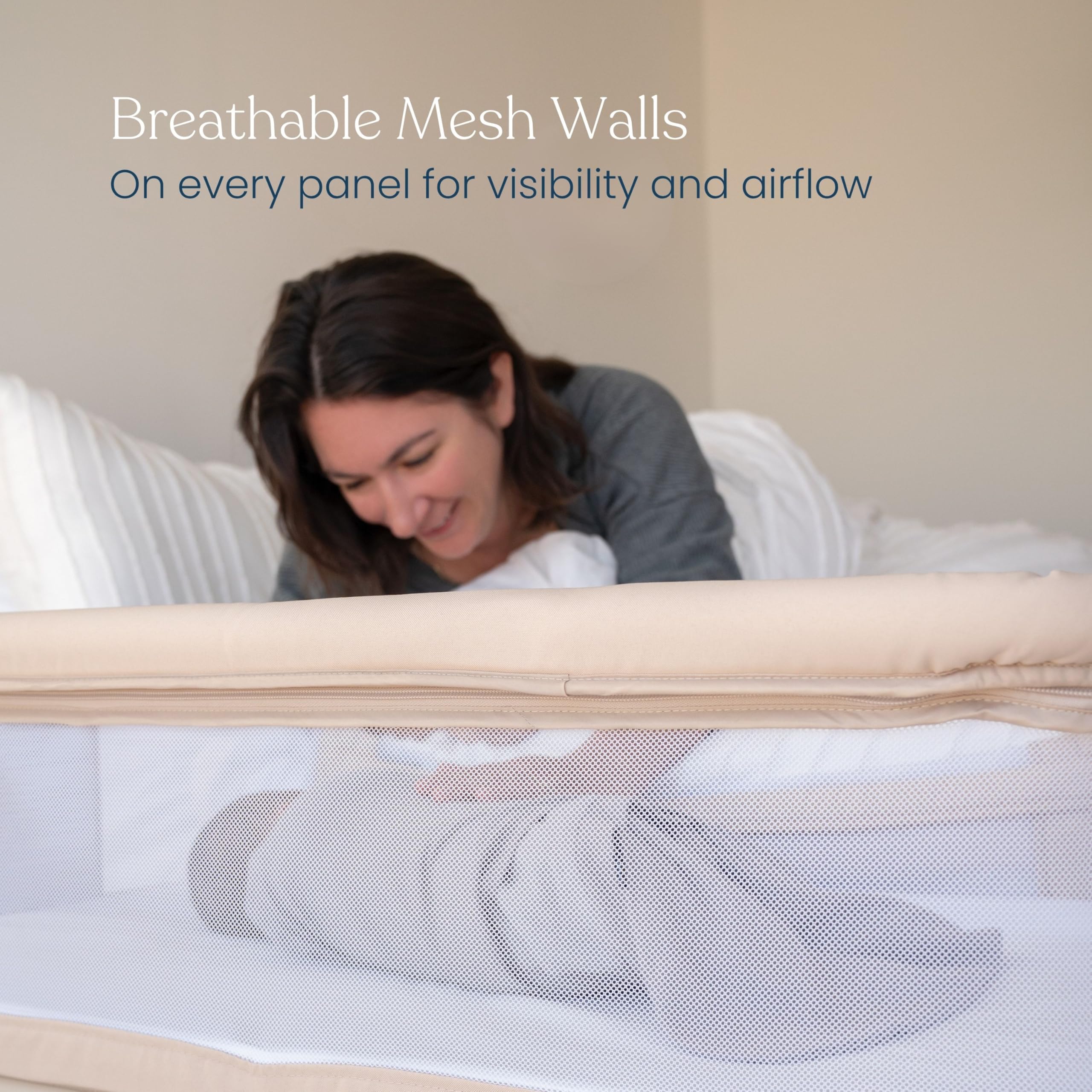 HALO BassiNest front-wheels provide smooth mobility between rooms.