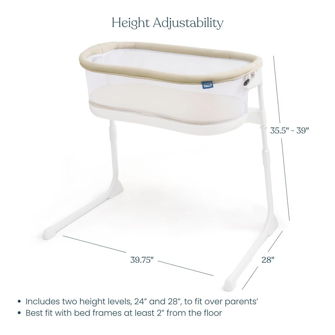 HALO BassiNest Lite mattress pad included for added comfort